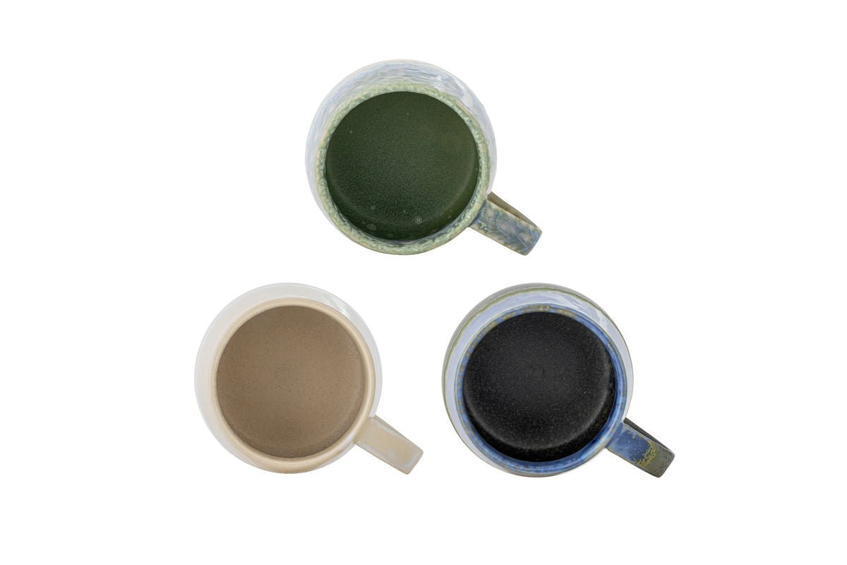 Ensemble de gobelets « Nerisa » – Faïence bleue (3 pièces)