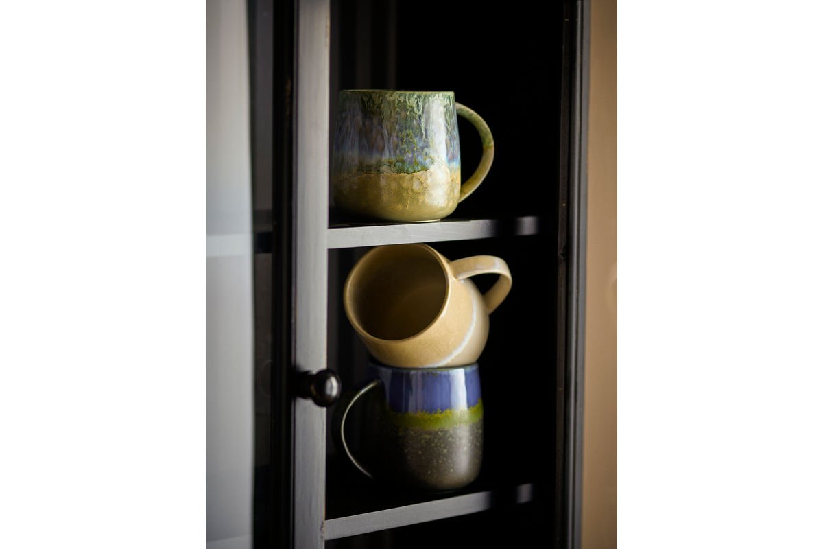 Ensemble de gobelets « Nerisa » – Faïence bleue (3 pièces)