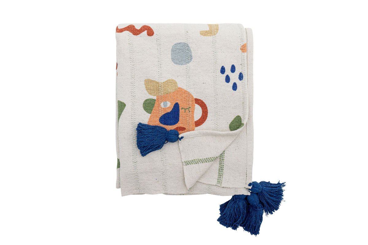 Überwurfdecke Billy - Bunt, aus recycelter Baumwolle