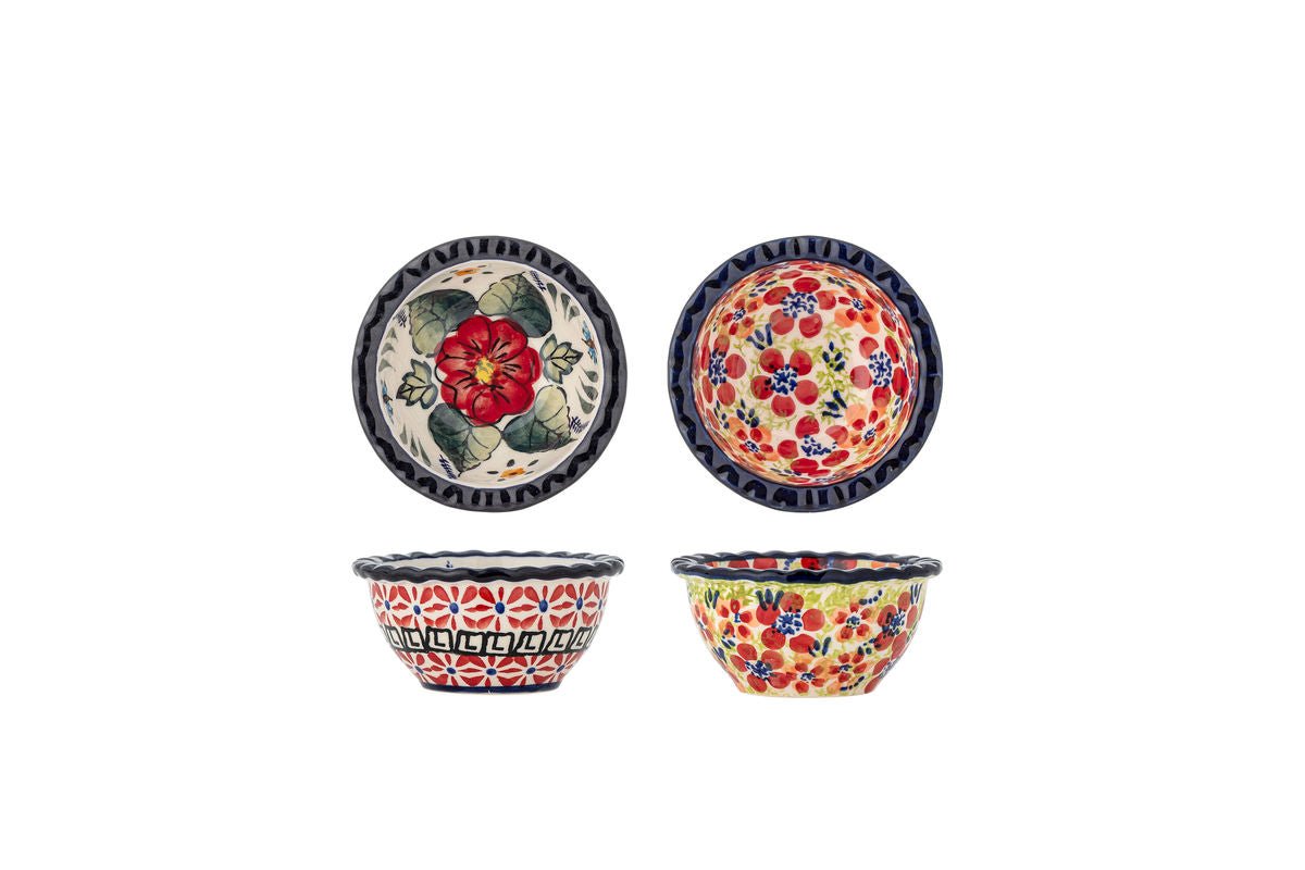 Schaalset „Floria“ – Gekleurd aardewerk (2-delig)