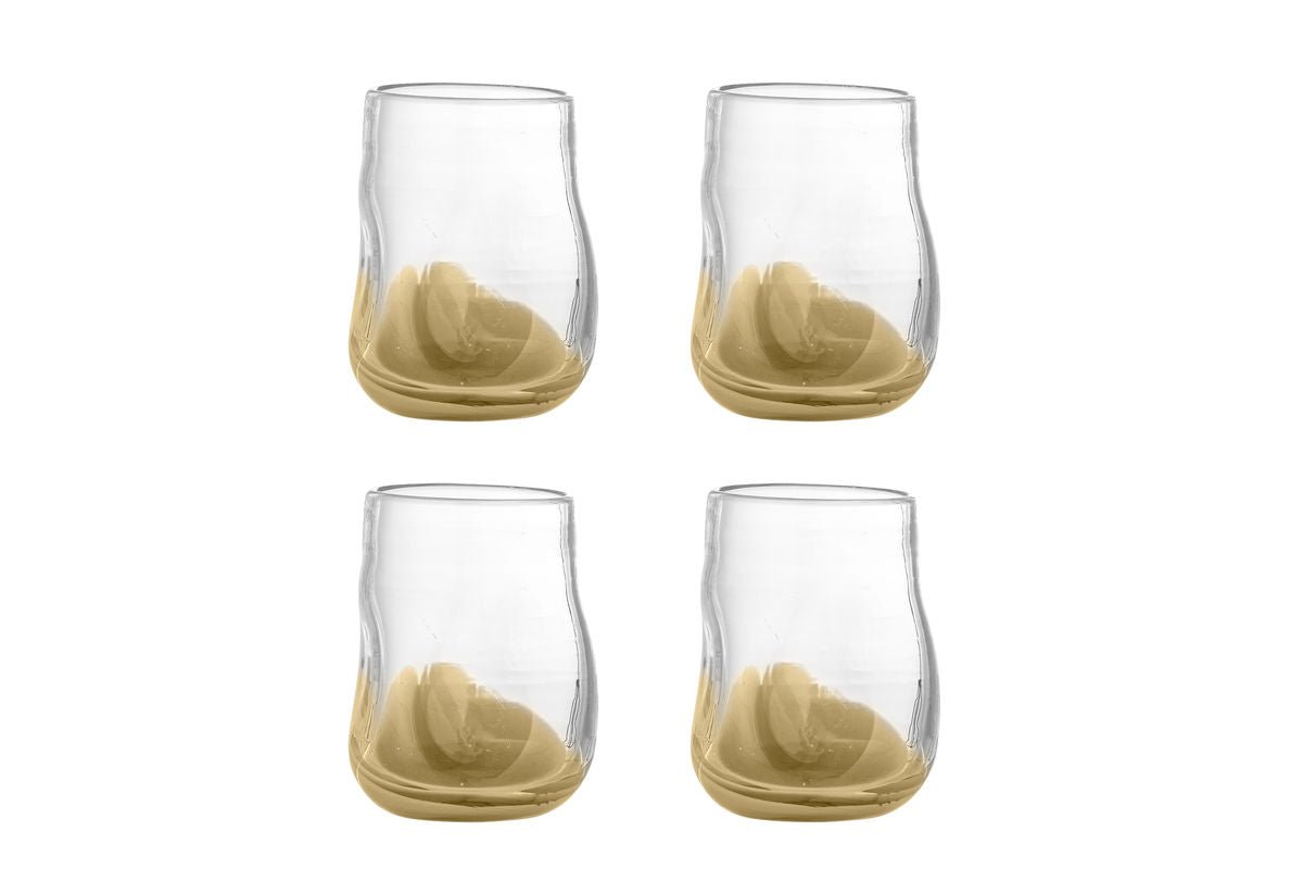 Verres à boire Kati – verre clair avec dégradé doré (lot de 4)