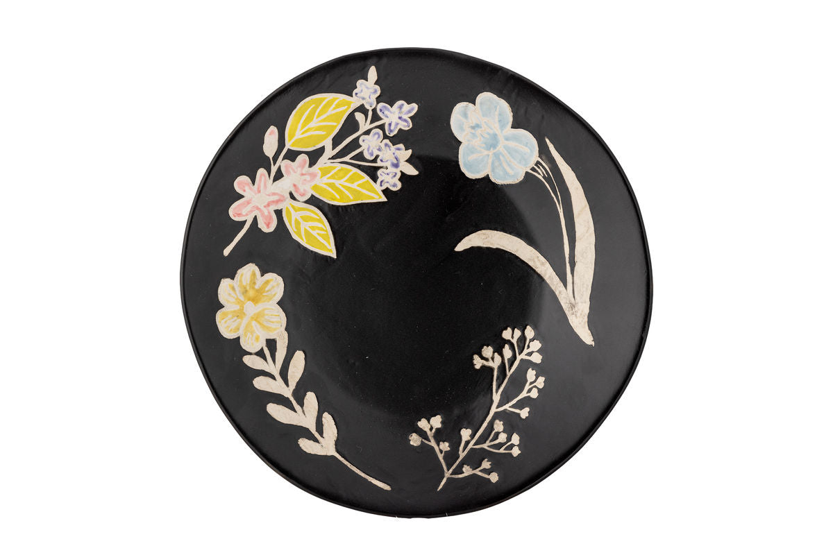 Plateau de service Coco – Motif floral embossé avec glaçure mate