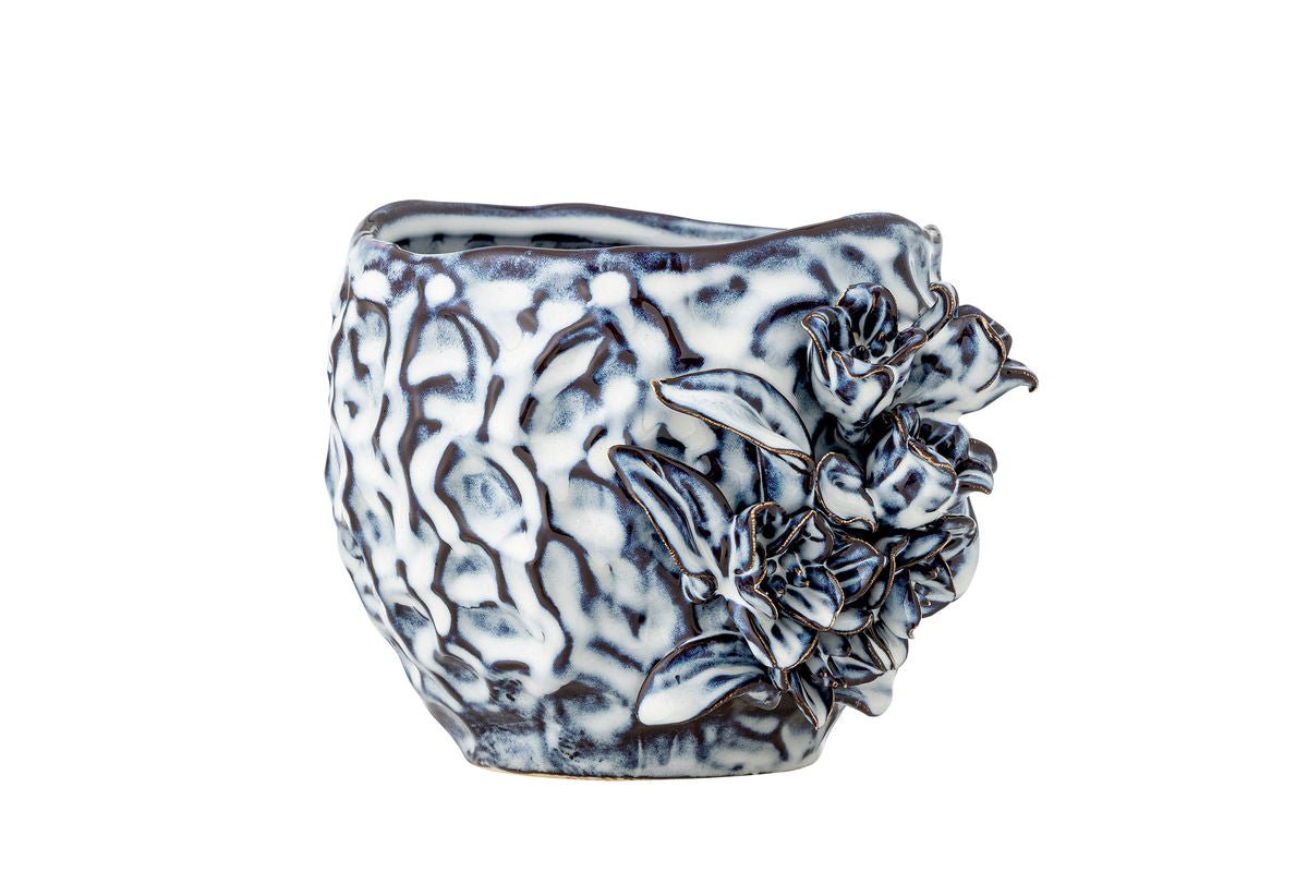 Pot de fleurs « Florin » – Grès bleu
