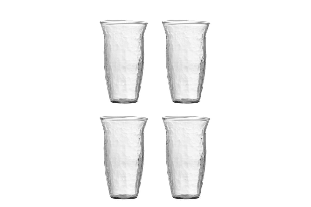 Asami drinkglazen – glas met gehamerd structuur (set van 4)