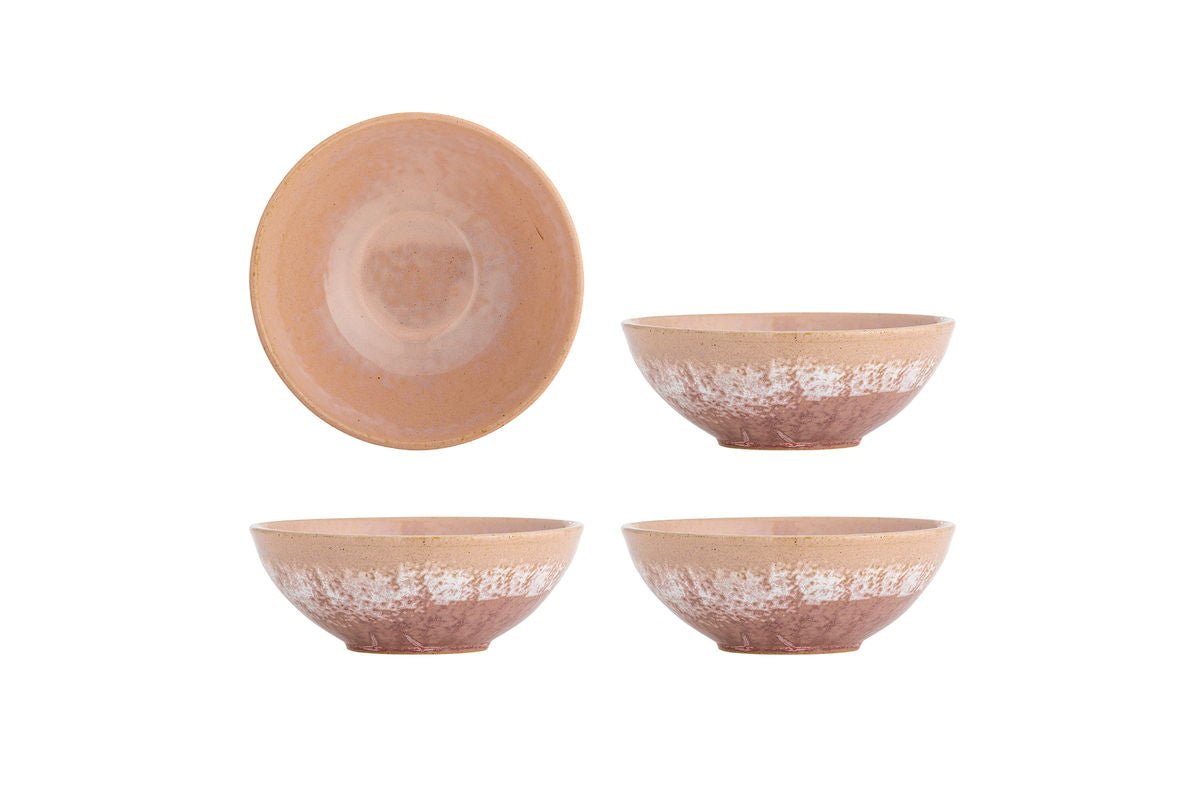 Schalen Maddy – Reactieve glazuur in rozetinten (set van 4)