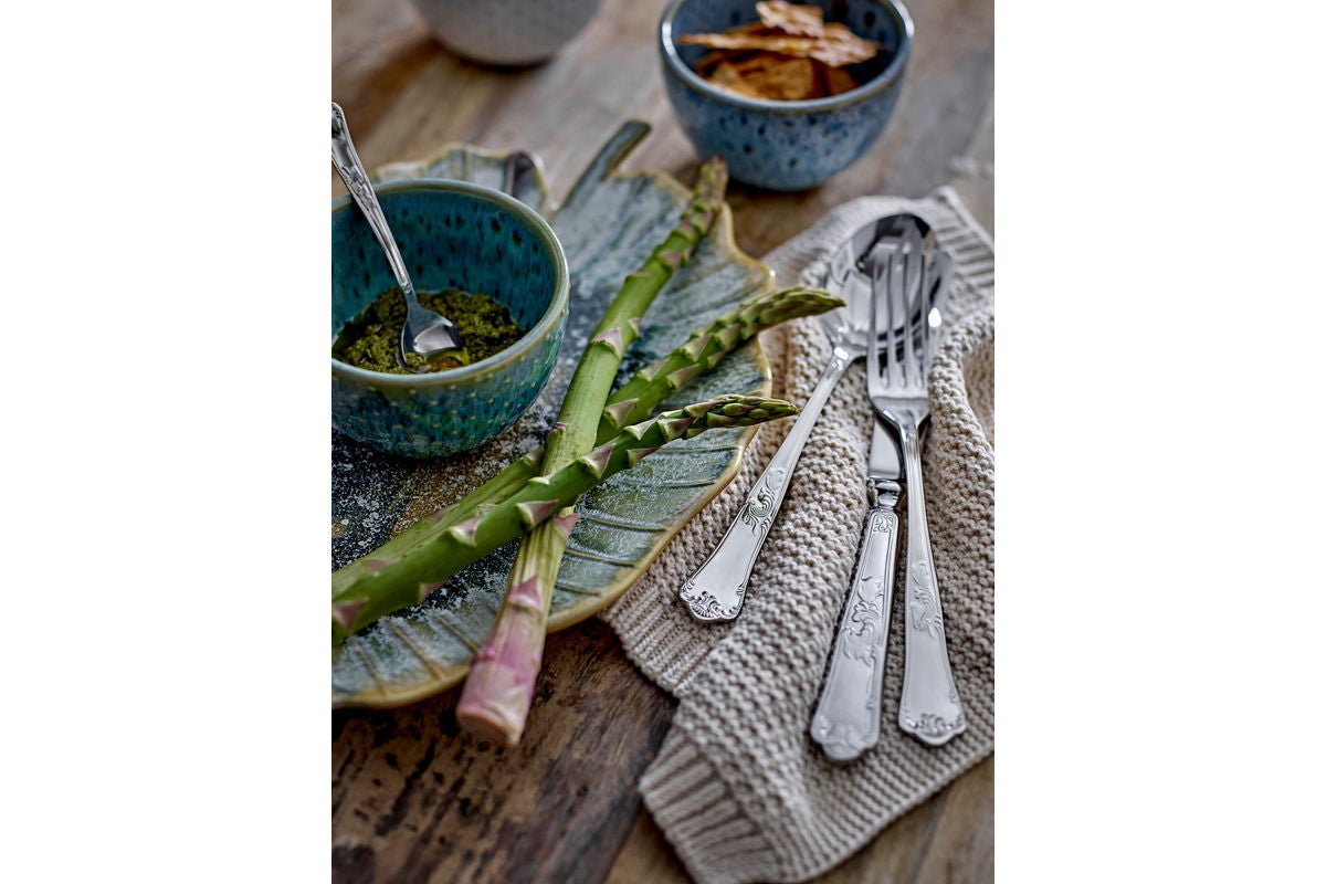 Plateau de service Sunae - en grès - forme de feuille