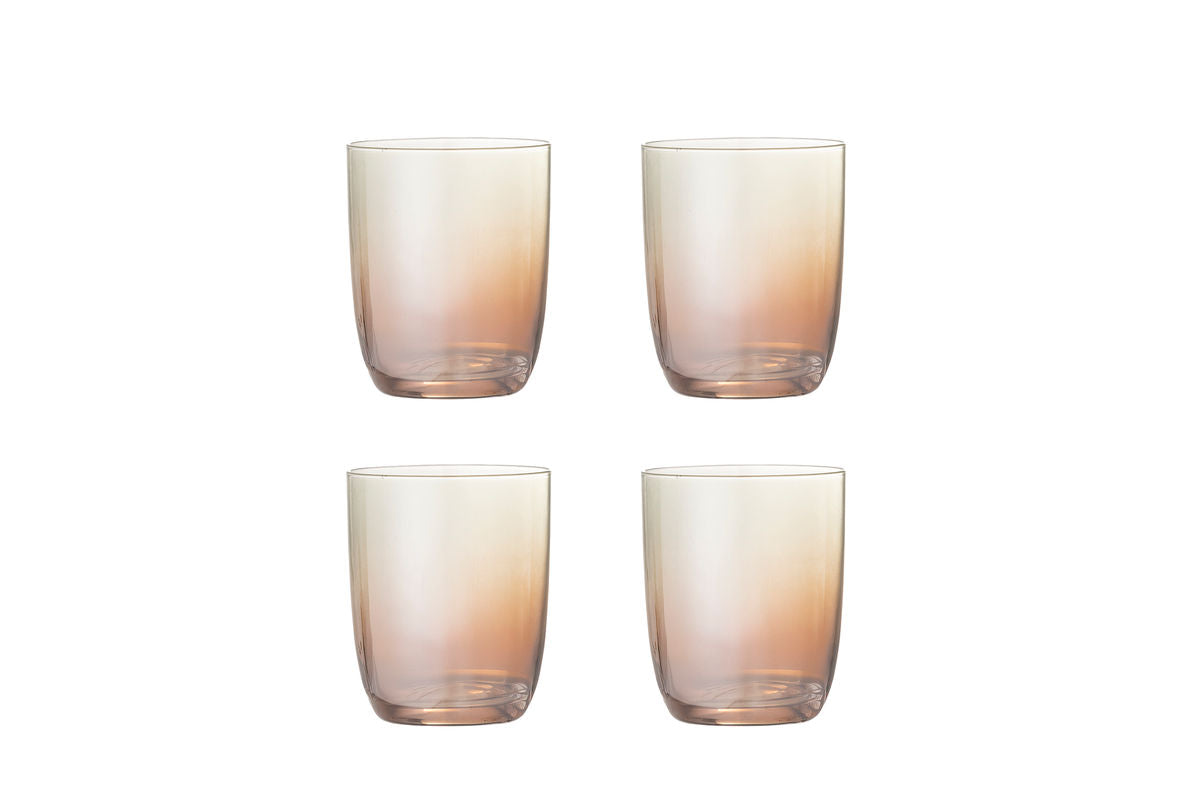 Verres à boire Noemi – Verre en bronze avec bord en nacre (lot de 4)