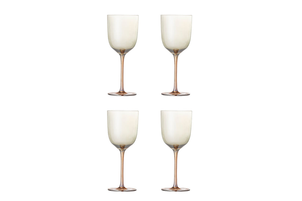 Verres à vin Celeste – Verre en bronze avec bord en nacre (lot de 4)