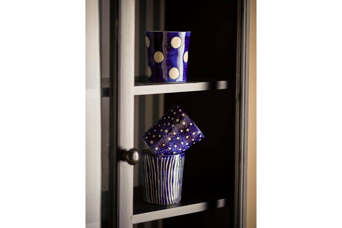 Bekerset Norell – Blauw steengoed (3-delig)