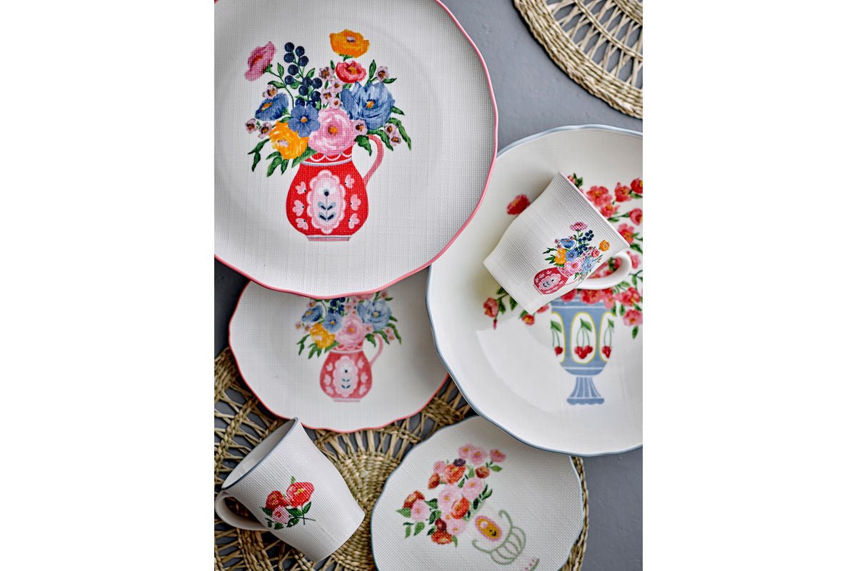 Bol Avenza – faïence blanche avec fleurs