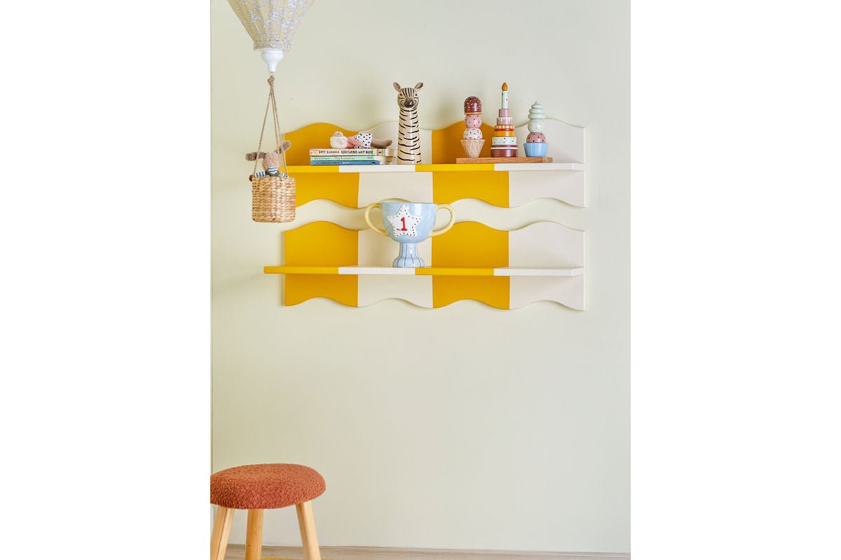 Kinderrek Oslo – Geel wandrek met golvend ruitpatroon