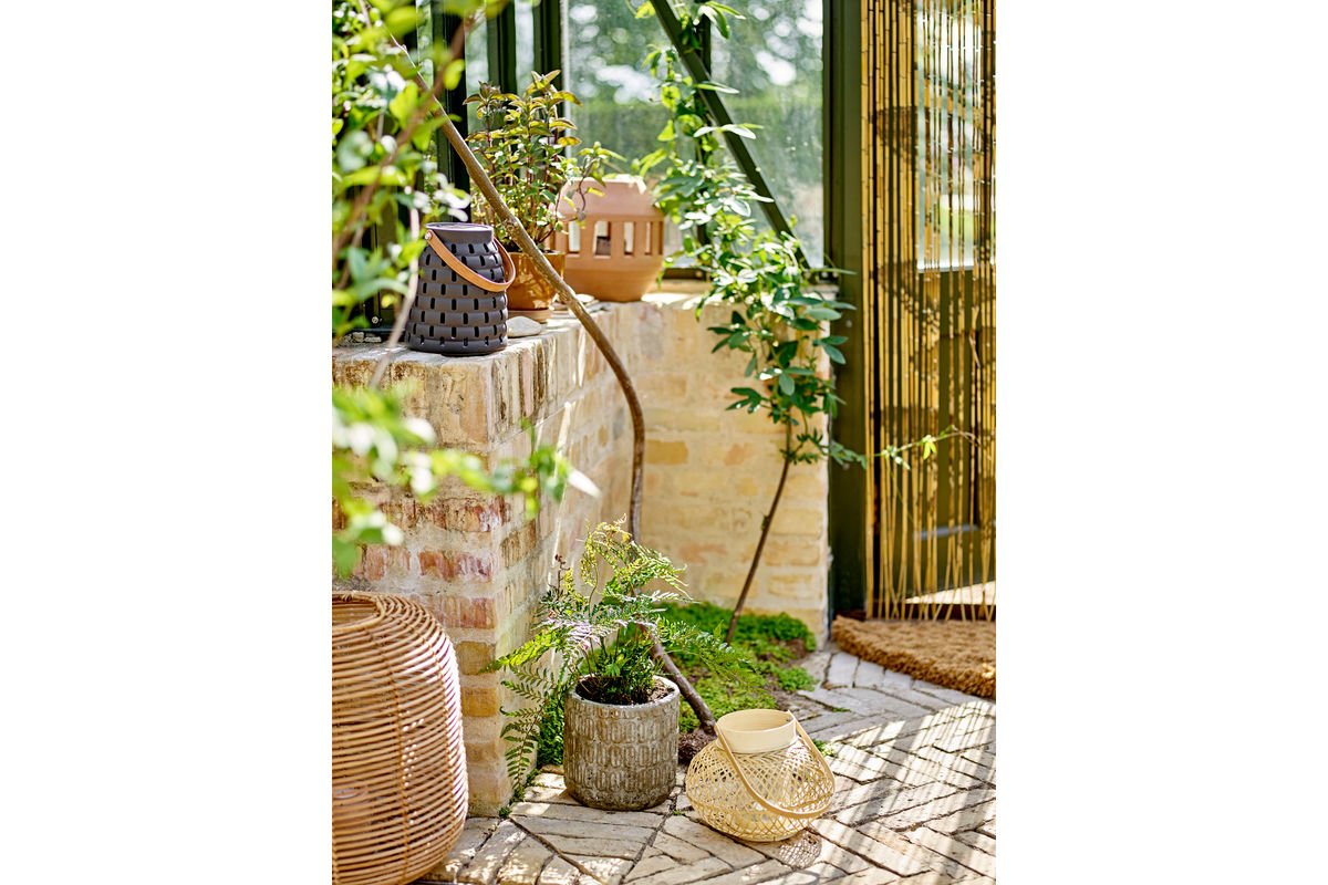 Pot de fleurs décoratif Arvik – Design en ciment embossé en gris