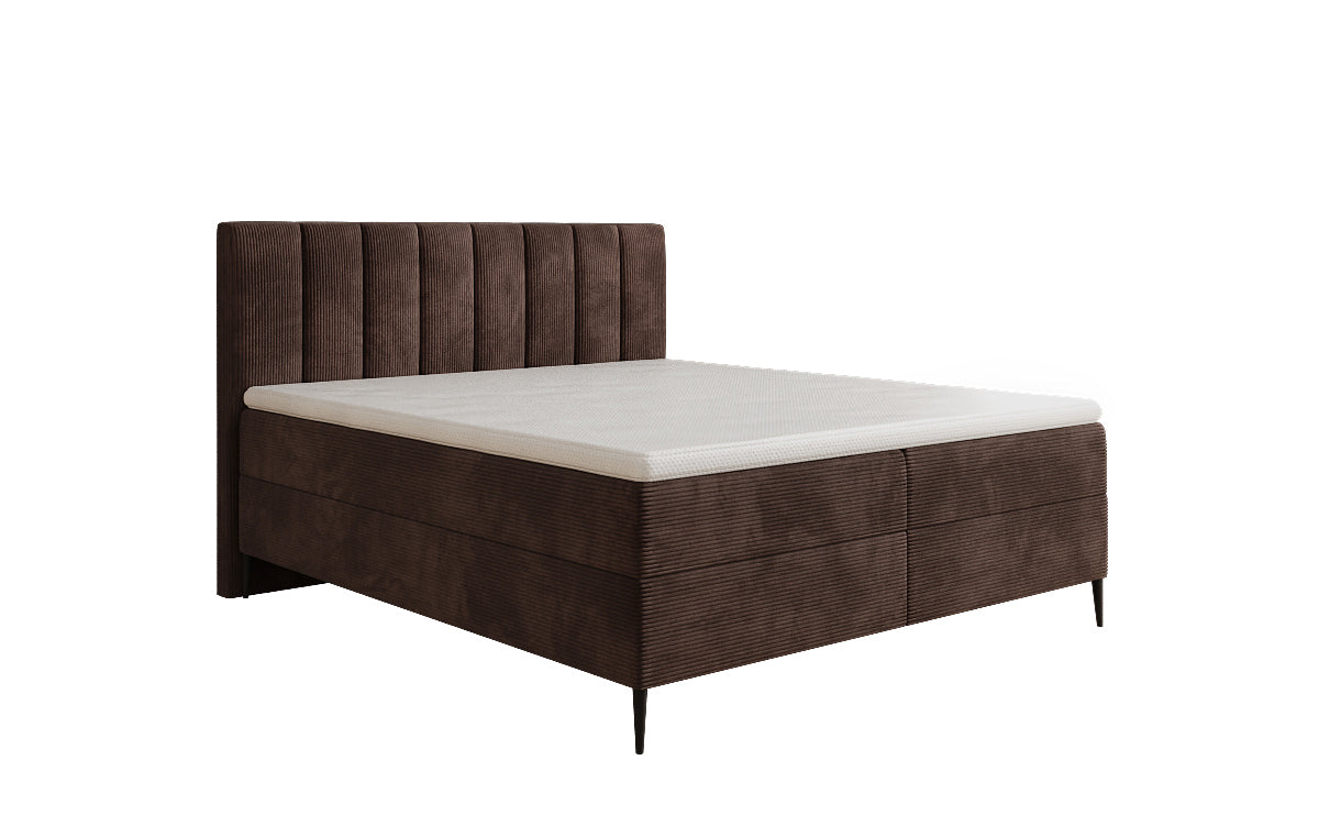 Boxspringbett Lucca in Cord mit Stauraum und Füßen