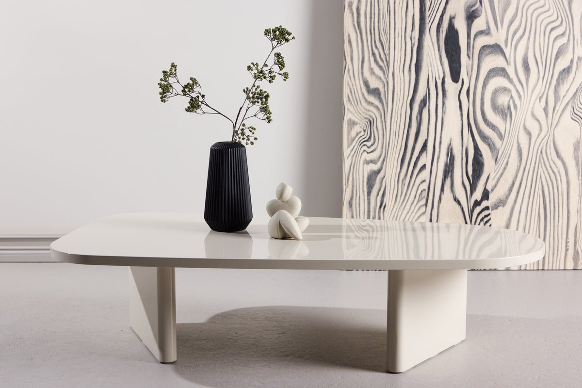 Salontafel Evania in Beige - met glanzend oppervlak