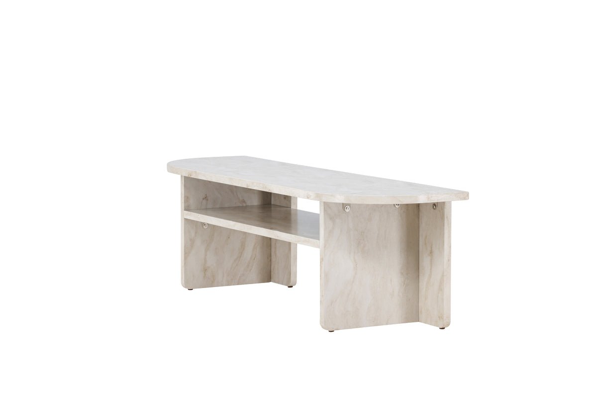 Designer TV-Lowboard Larenzo - Beige in marmerlook