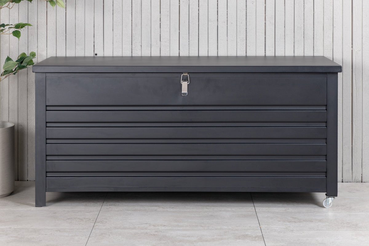 Tuin kussenbox Ludmilla - zwarte aluminiumconstructie incl. binnentas