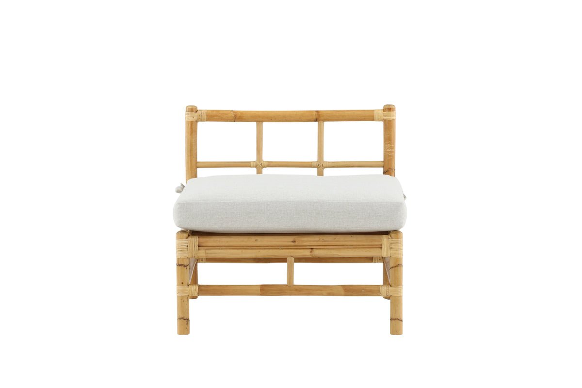 Fauteuil lounge de jardin Rob – design tressé à la main avec coussins gris clair