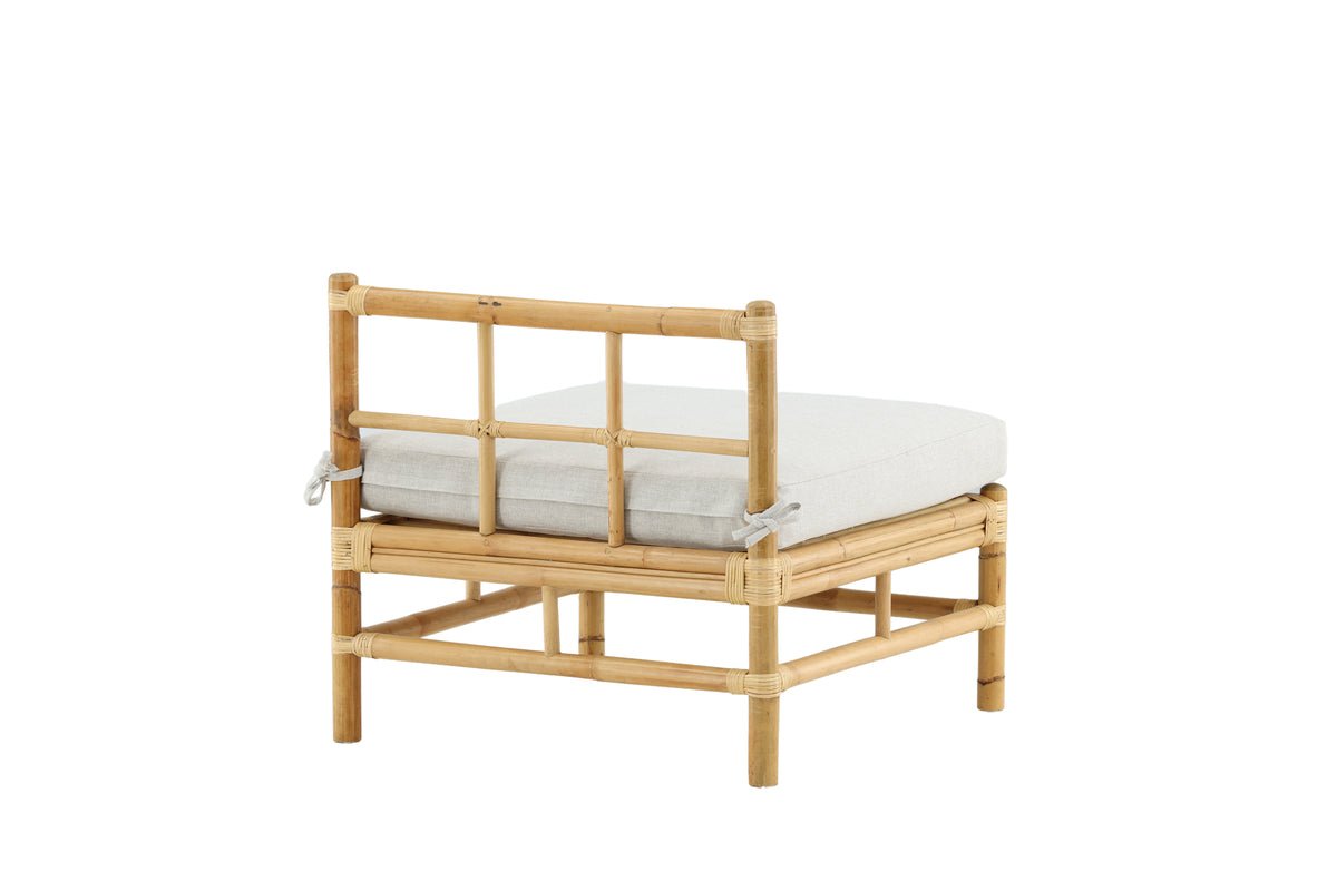 Fauteuil lounge de jardin Rob – design tressé à la main avec coussins gris clair