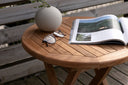 Table basse Hans - Ø50 avec bois de teck aspect naturel