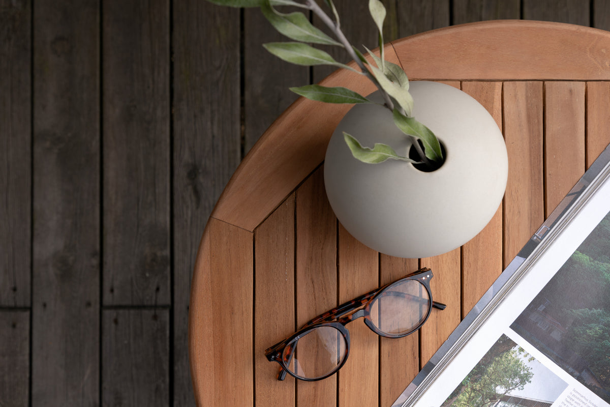 Kaffeetisch Hans -  Ø50 mit Teakholz in Natur-Optik