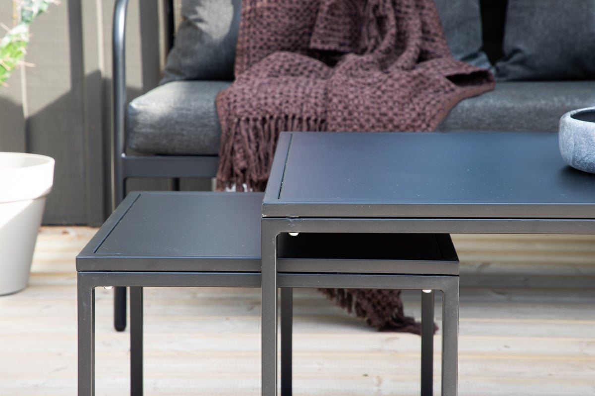 Garten Loungeset Living - aus schwarzem Stahlgestell