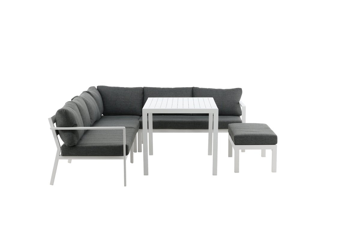 Tuin Loungeset Jule – 4-delige set met grijze kussens