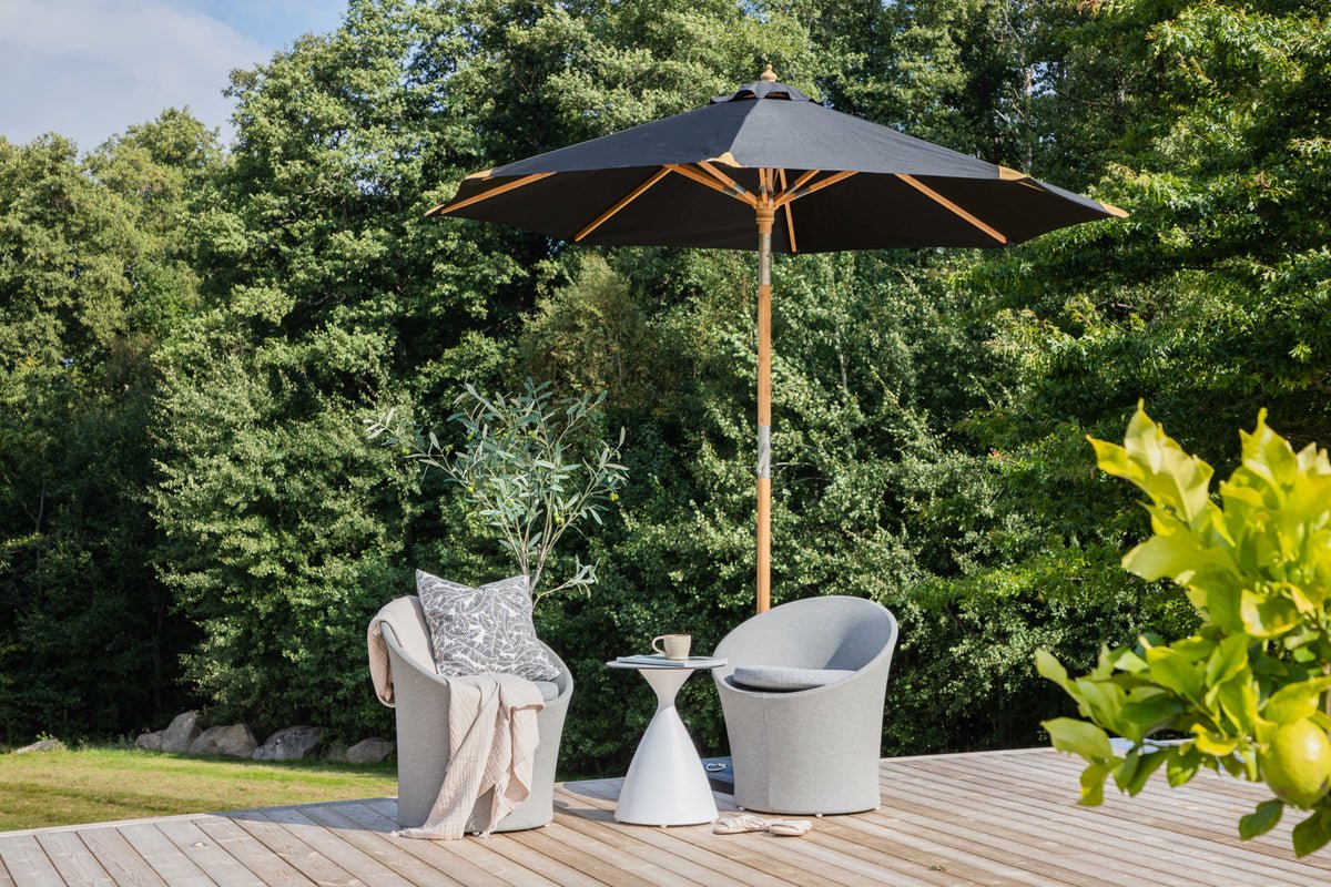 Tuinparasol Boho – Ø270 cm in keuze uit Zwart of Grijs