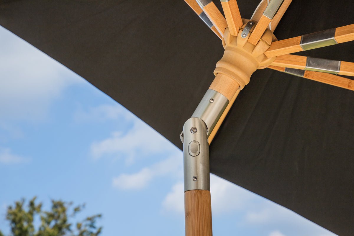 Tuinparasol Boho – Ø270 cm in keuze uit Zwart of Grijs