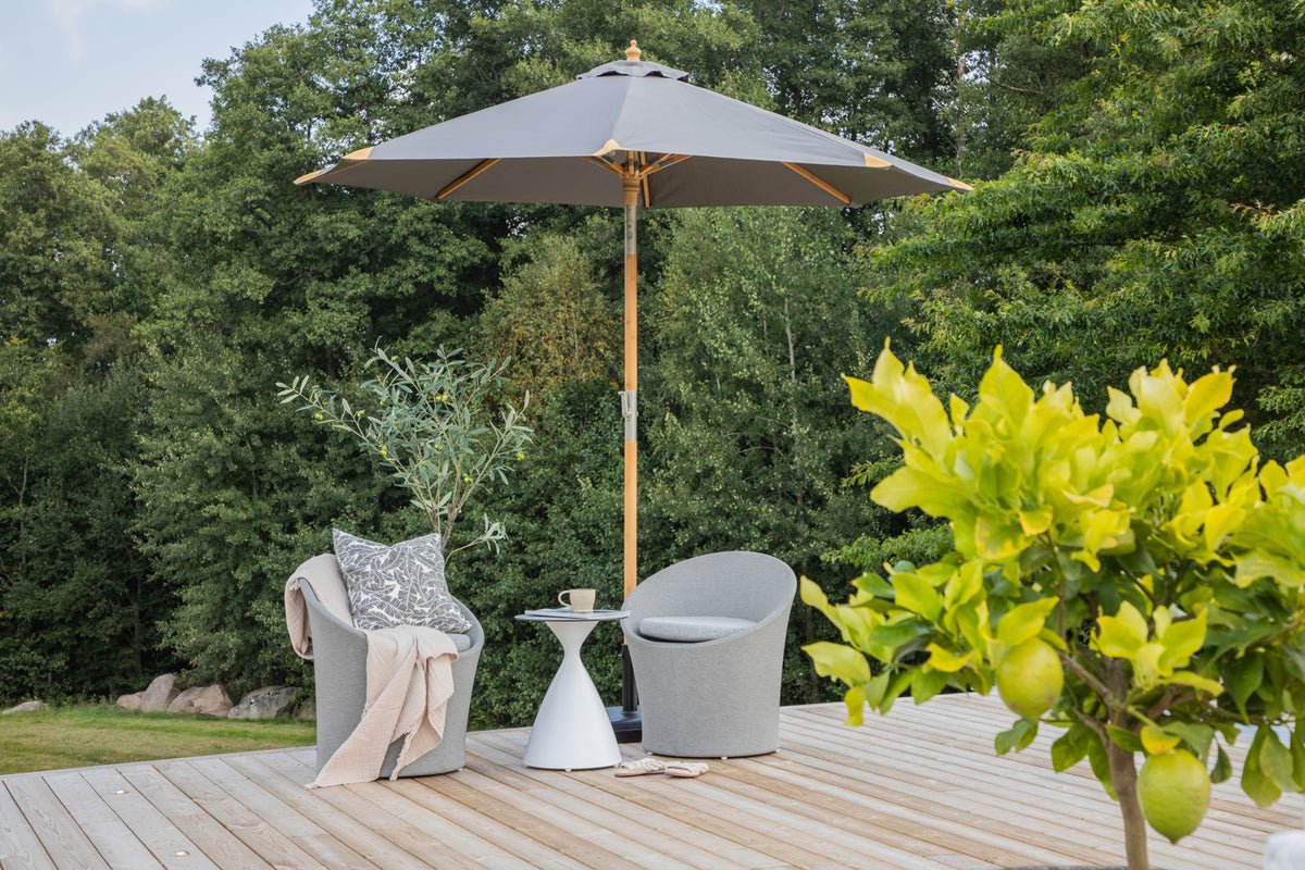 Tuinparasol Boho – Ø270 cm in keuze uit Zwart of Grijs