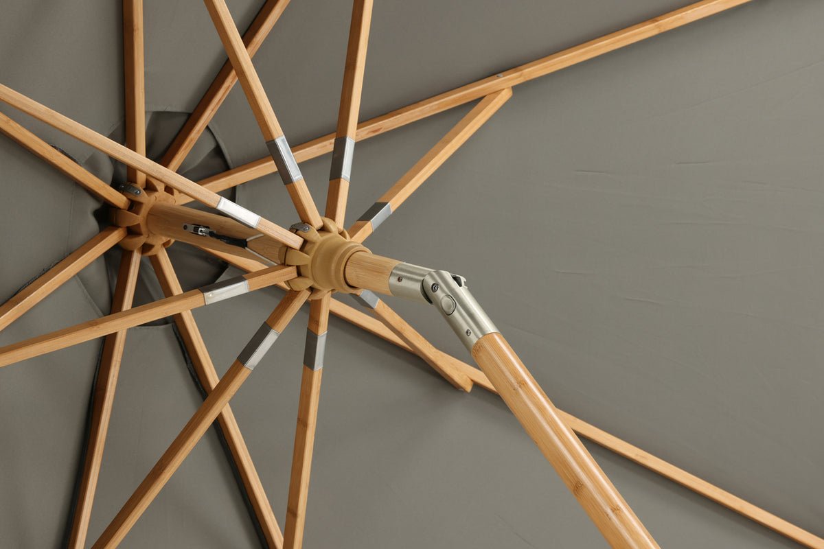 Tuinparasol Boho – Ø270 cm in keuze uit Zwart of Grijs