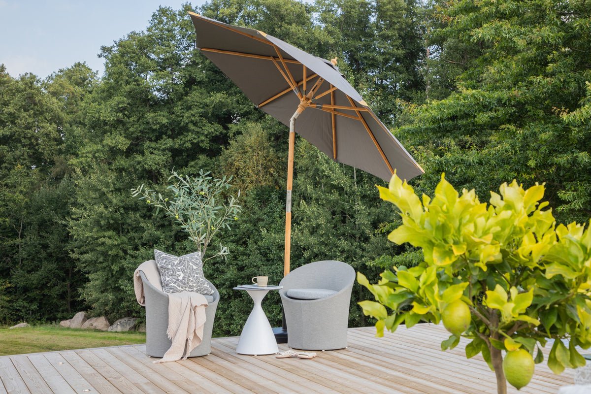 Tuinparasol Boho – Ø270 cm in keuze uit Zwart of Grijs