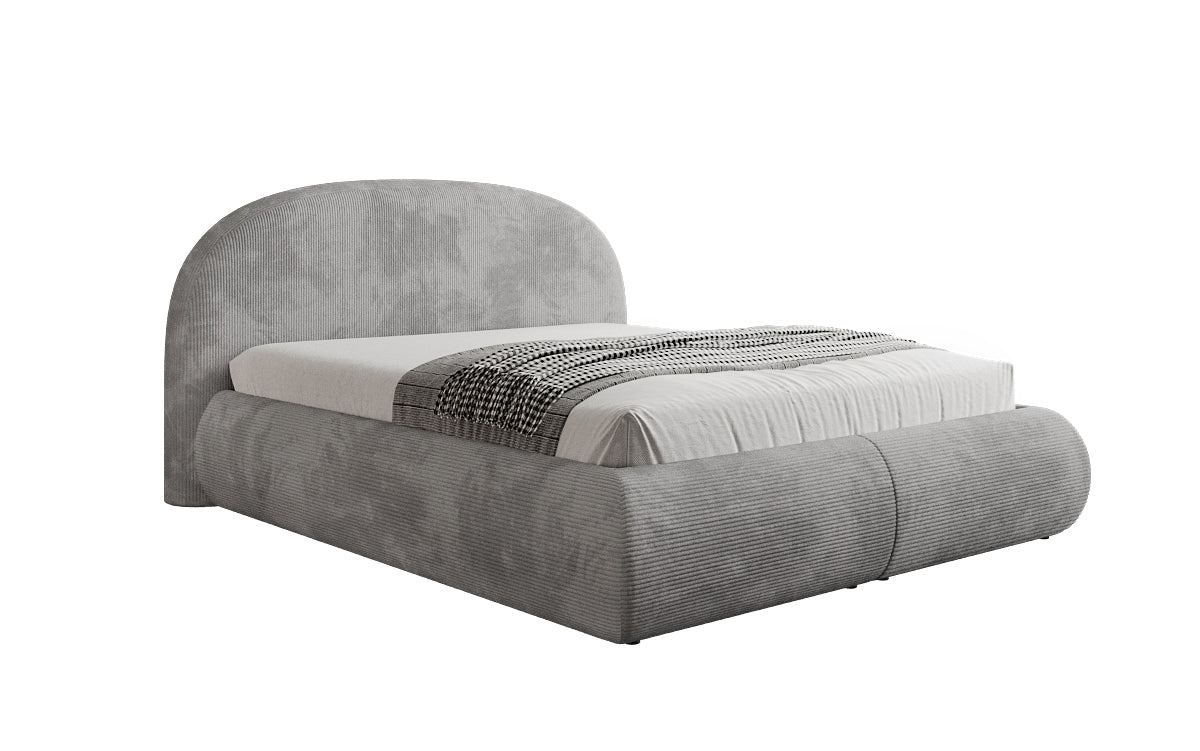 Designer Polsterbett Loop in Cord mit Stauraum