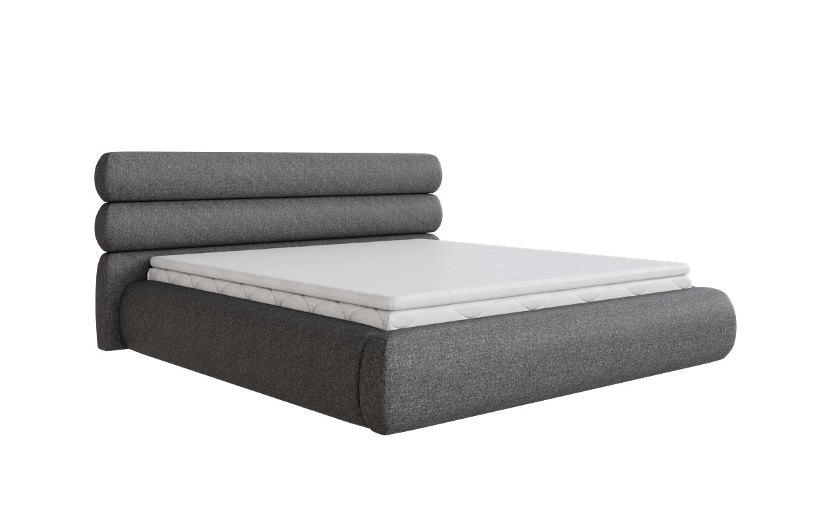 Designer Polsterbett Joline in Strukturstoff mit Stauraum