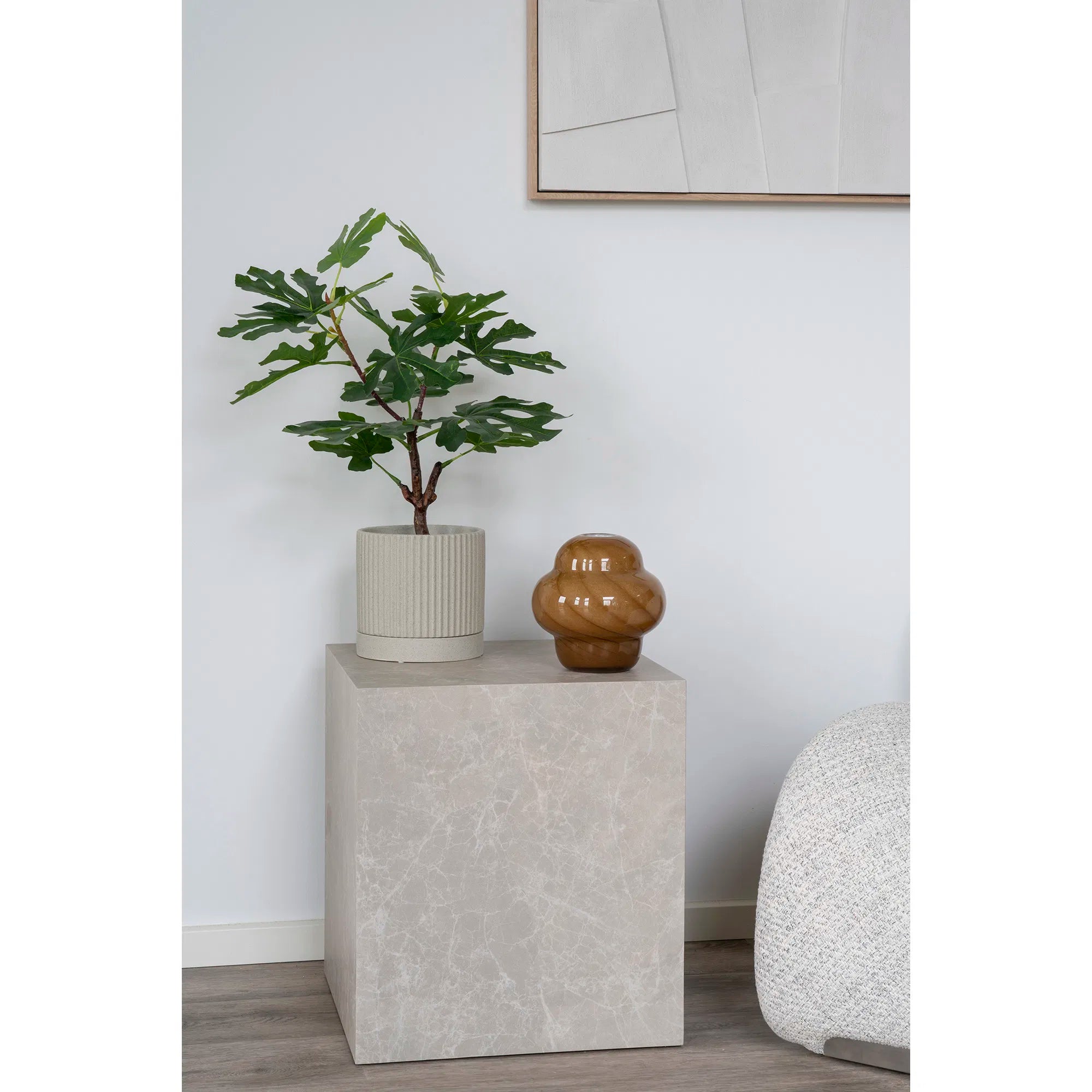 Designer salontafel/bijzettafel Parijs in marmerlook 40x40x45 cm