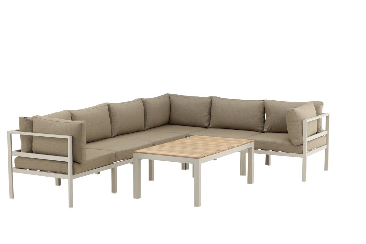 Banc de jardin modulable Borelio - En aluminium beige ou brun