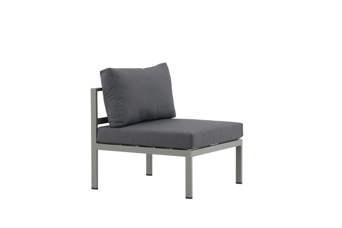 Fauteuil lounge de jardin Borelio - Fauteuil d'extérieur en aluminium et tissu