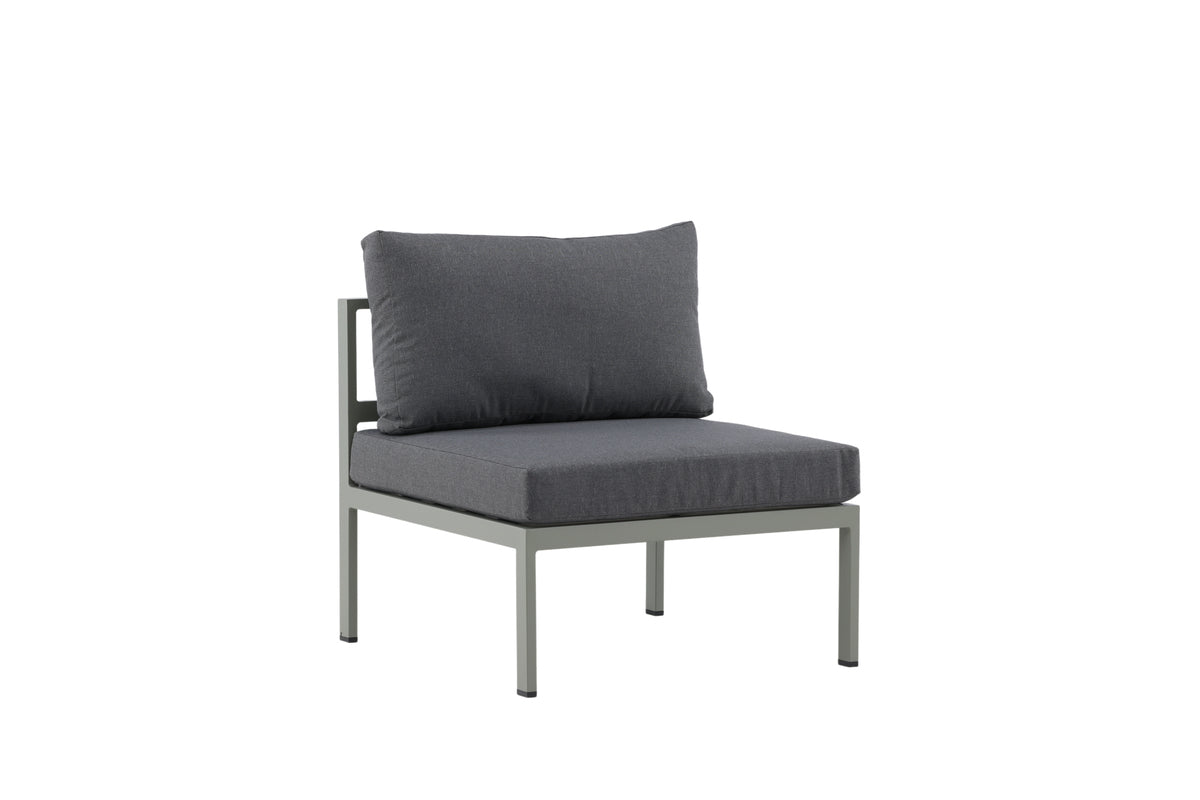 Fauteuil lounge de jardin Borelio - Fauteuil d'extérieur en aluminium et tissu