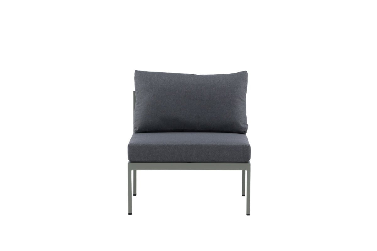 Fauteuil lounge de jardin Borelio - Fauteuil d'extérieur en aluminium et tissu