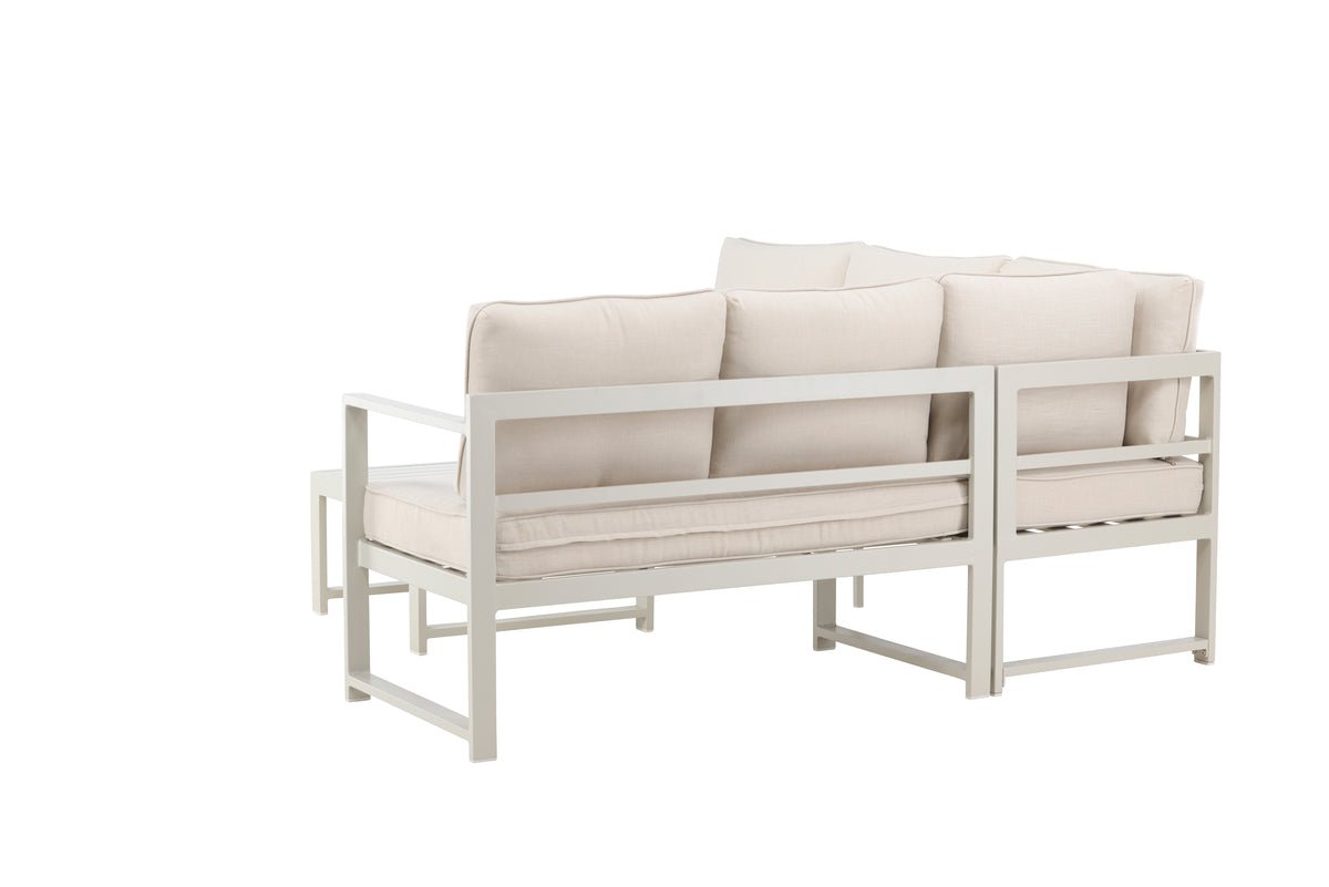 Tuin Loungeset Nadi – 3-delig met tafel in Beige van aluminium & polyester