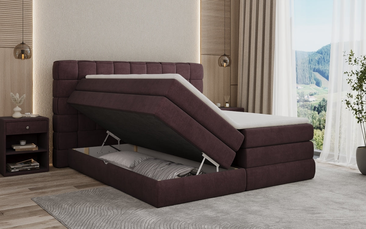 Boxspringbett Trama mit Stauraum in Samt