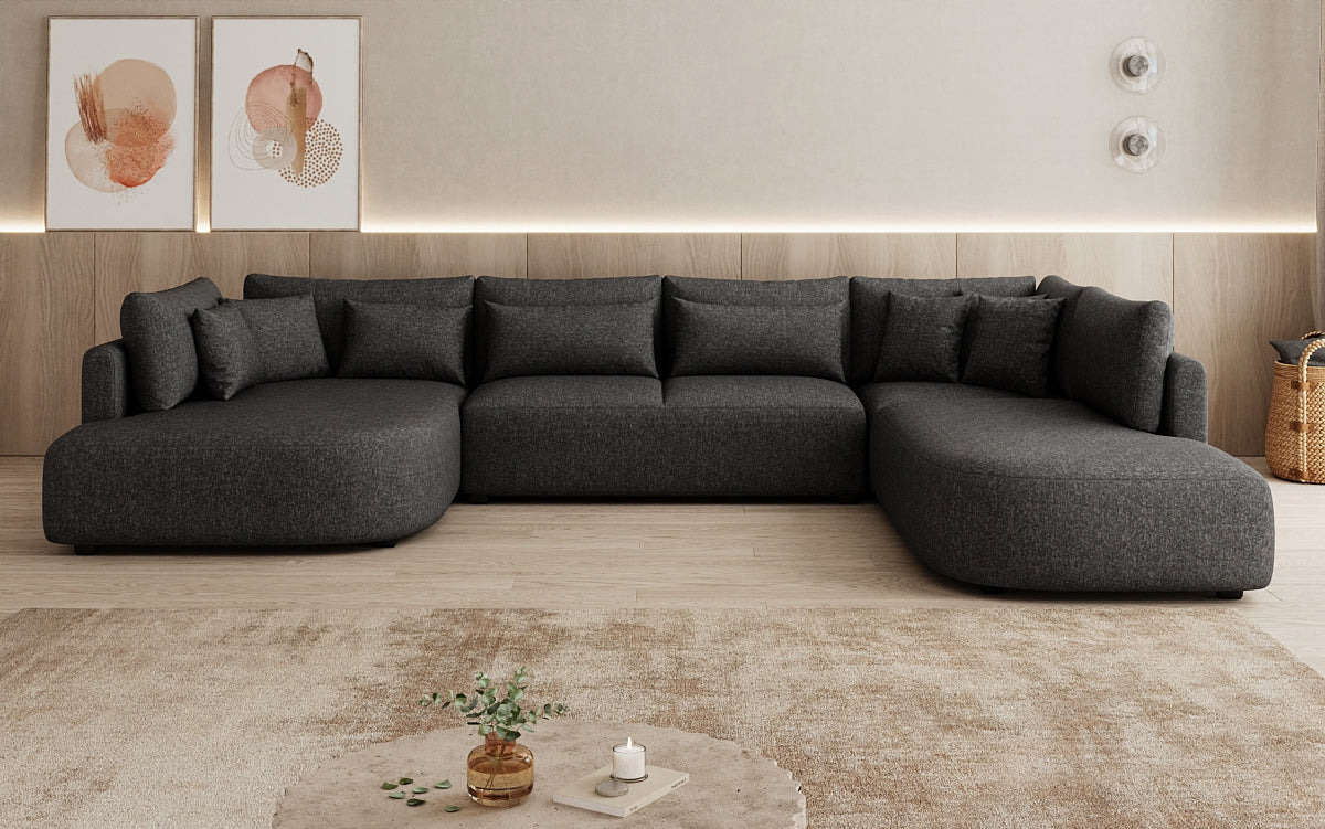 Designer Sofa Ando - Wohnlandschaft in Strukturstoff