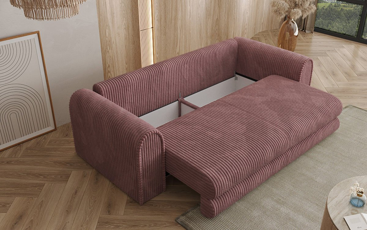 Designbank Lil Buddy 3-zits met slaapfunctie en opbergruimte in breedcorduroy