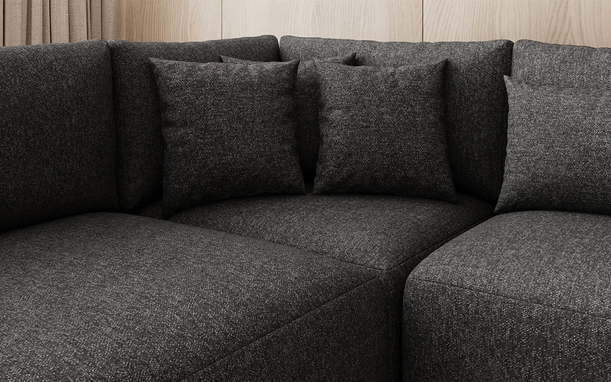 Designer Sofa Ando - Wohnlandschaft in Strukturstoff