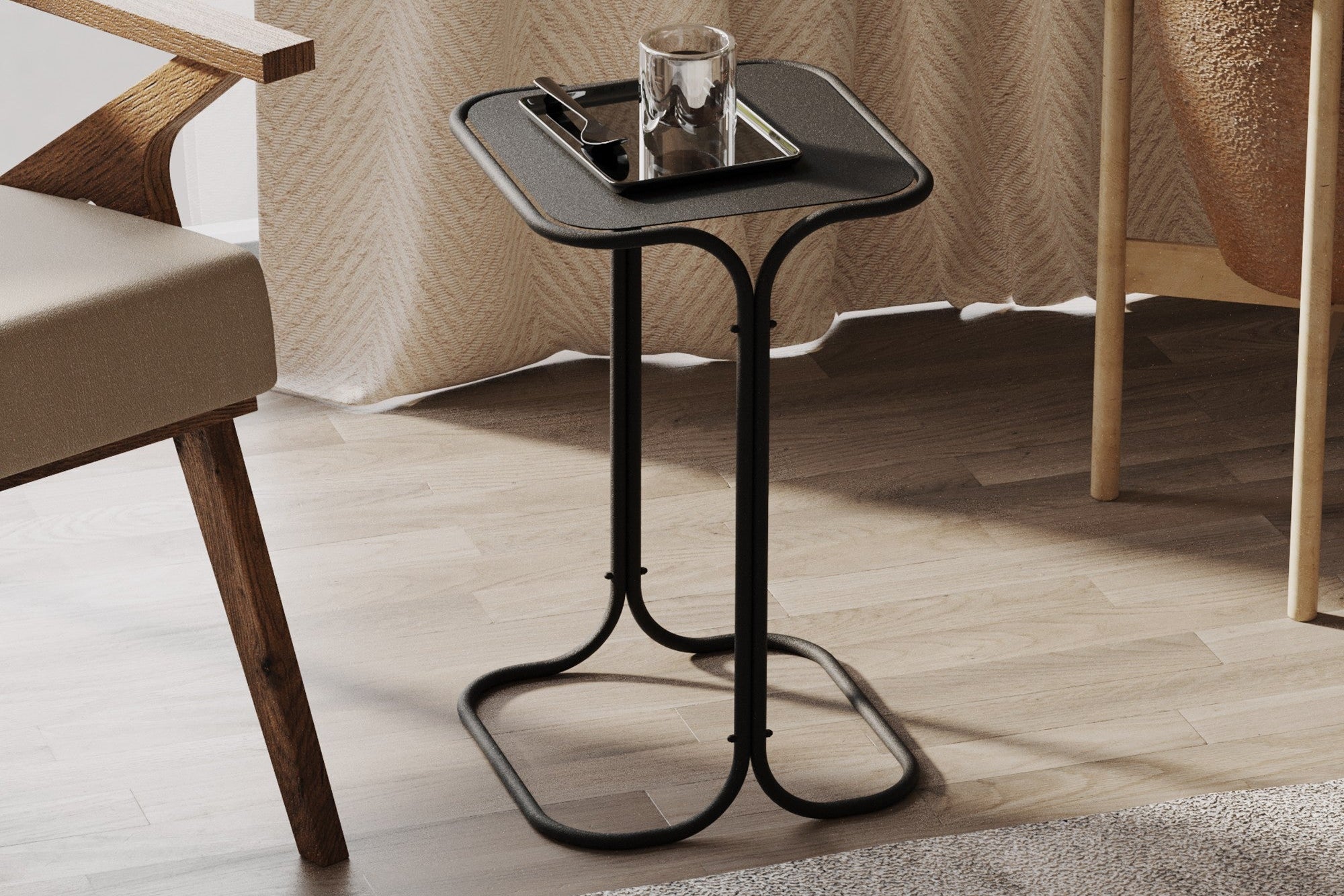 Table basse Orento – Avec structure en métal noir