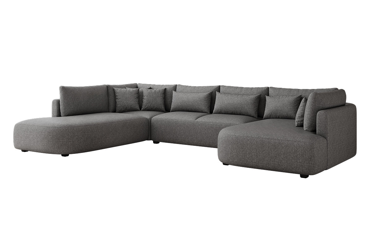 Designer Sofa Ando - Wohnlandschaft in Strukturstoff