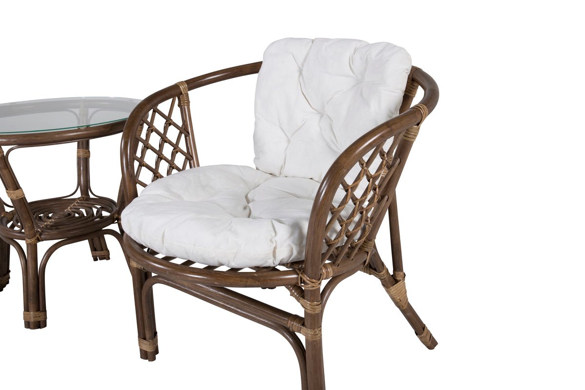 Balkonset Jasmin - van walnootkleurig rattan