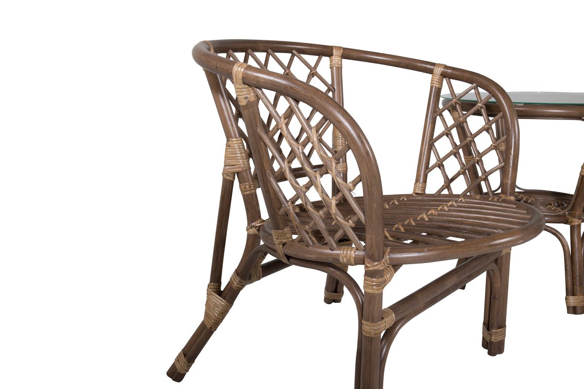 Balkonset Jasmin - van walnootkleurig rattan