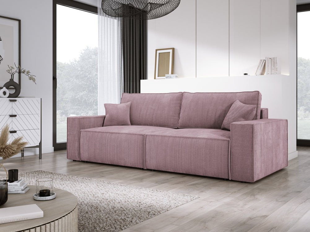 Canapé designer Velanova 3 places Côtelé avec fonction couchage et rabattable