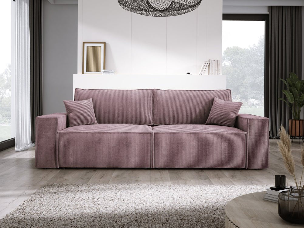 Canapé designer Velanova 3 places Côtelé avec fonction couchage et rabattable