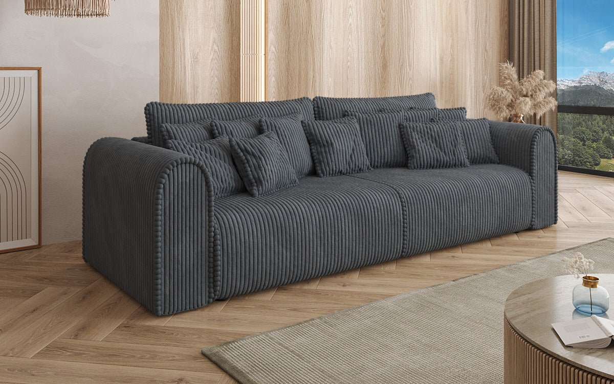 Designer Sofa Big Buddy 3 Sitzer mit Schlaffunktion und Stauraum in Breitcord